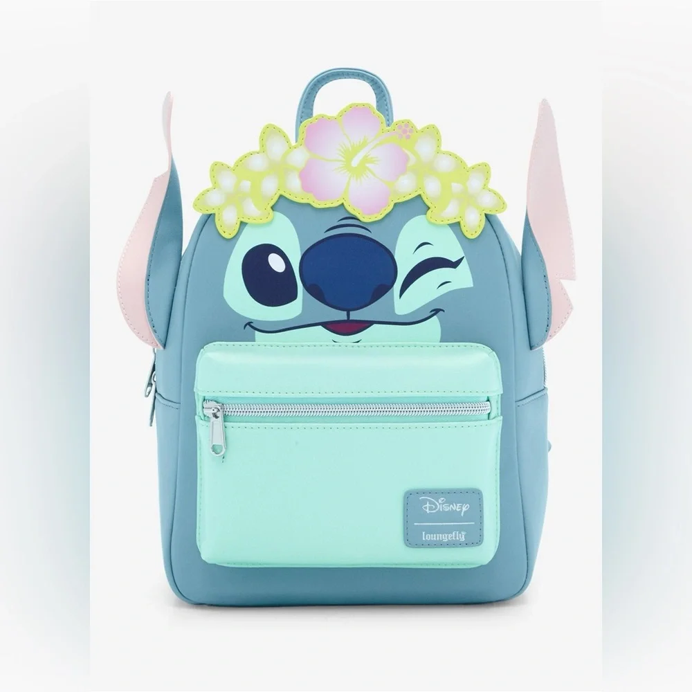 Loungefly Disney Stitch Flower Crown Figural Mini Backpack NWT